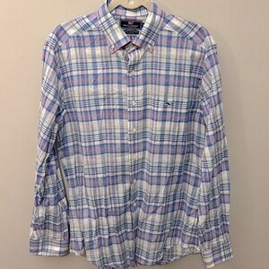 Vineyard Vines Mens Slim Fit Tucker Shirt Size Medium Plaid Ranch Equestrian‎